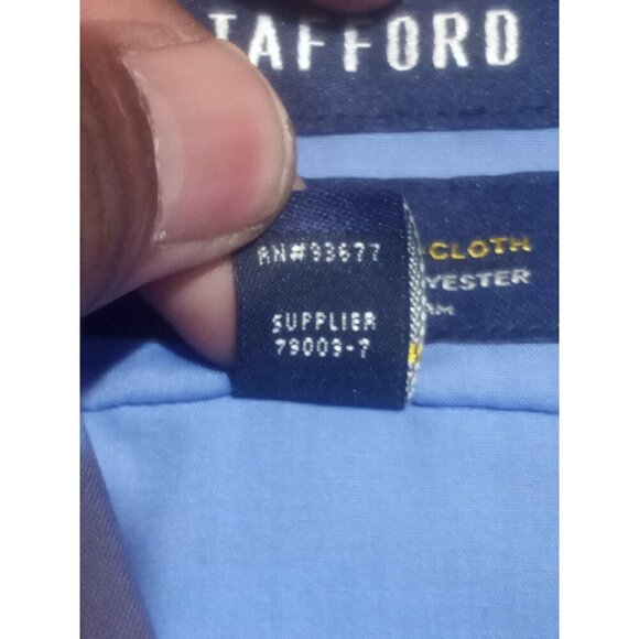 New Stafford Easy Care Travel Men's 16.5 34-35 (XL) Fitted Dress Shirt Blue NWT - Picture 10 of 12